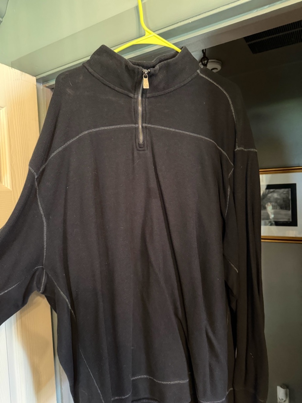 ROMWE Black Half-Zip Long Sleeve Pullover Sweater
